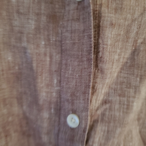 J Mclaughlin Button Down Womans Linen Blouse, Size Medium - Picture 6 of 8